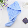 Microfiber Hair Towel Wrap — blue wrap flat lay