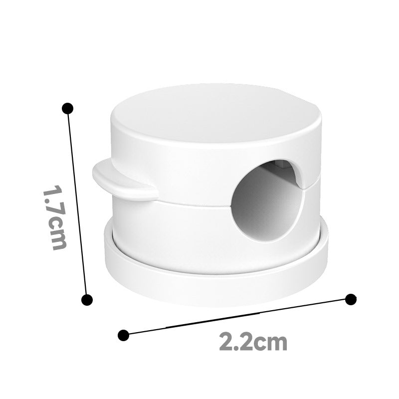 Magnetic Cable Clips — white clip with dimensions, 2.2 cm wide by 1.7 cm tall