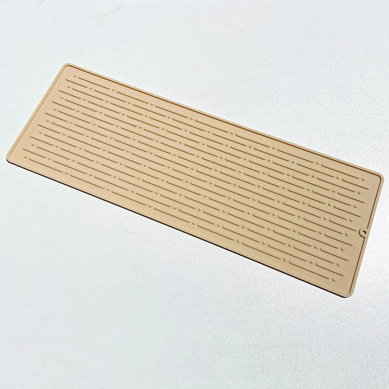 Silicone Dish Drying Mat — apricot, large