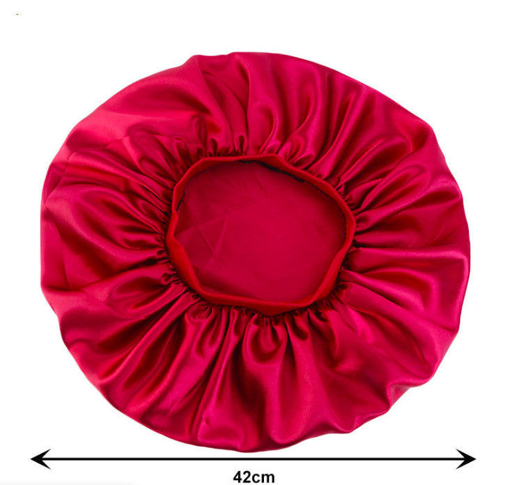 Satin Sleep Bonnet — flat view, about 42 cm across