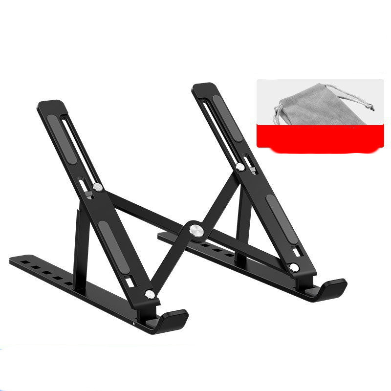 Black adjustable laptop stand with non-slip pads