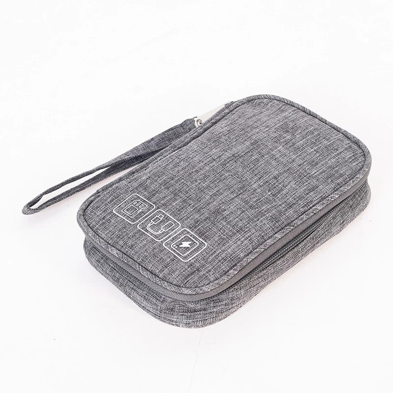 Tech Organizer Pouch — gray, closed