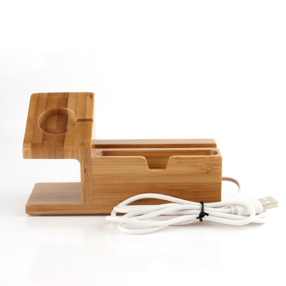 Bamboo Charging Station — with charging cable