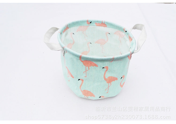 Canvas Storage Bins — white bird print bin