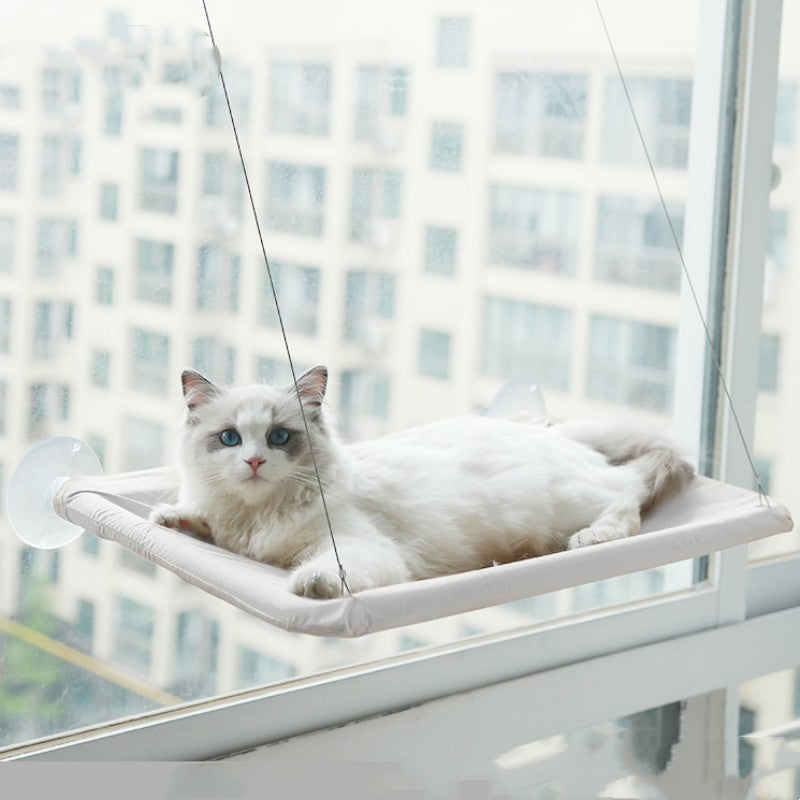 Cat Window Hammock Perch — silver grey hammock with cat