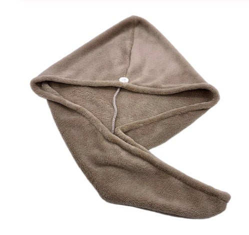 Microfiber Hair Towel Wrap — brown