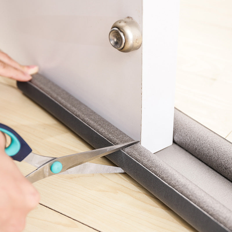 Door Draft Stopper — trimming to fit with scissors