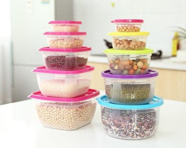 Food Storage Container Set — containers filled with dry goods