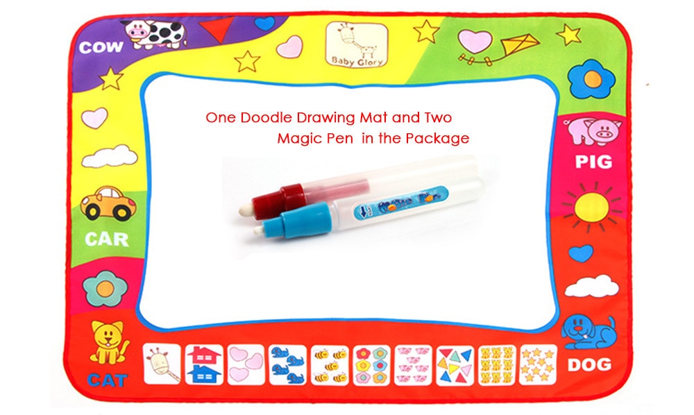 Doodle mat set showing mat, pens and included accessories