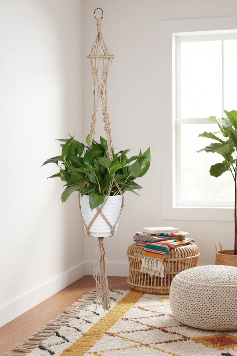 Macrame Plant Hanger — lifestyle scene