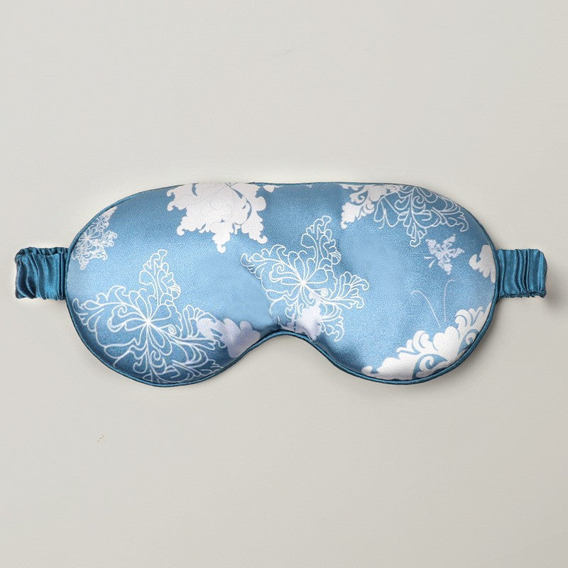 Contoured Sleep Mask — light blue floral print, White Porcelain style