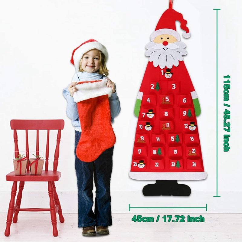Felt Advent Calendar — dimensions 115cm tall by 45cm wide