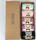 Bears sock gift box with five pairs of teddy bear pattern knit socks