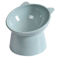 Tilted Cat Food Bowl — blue