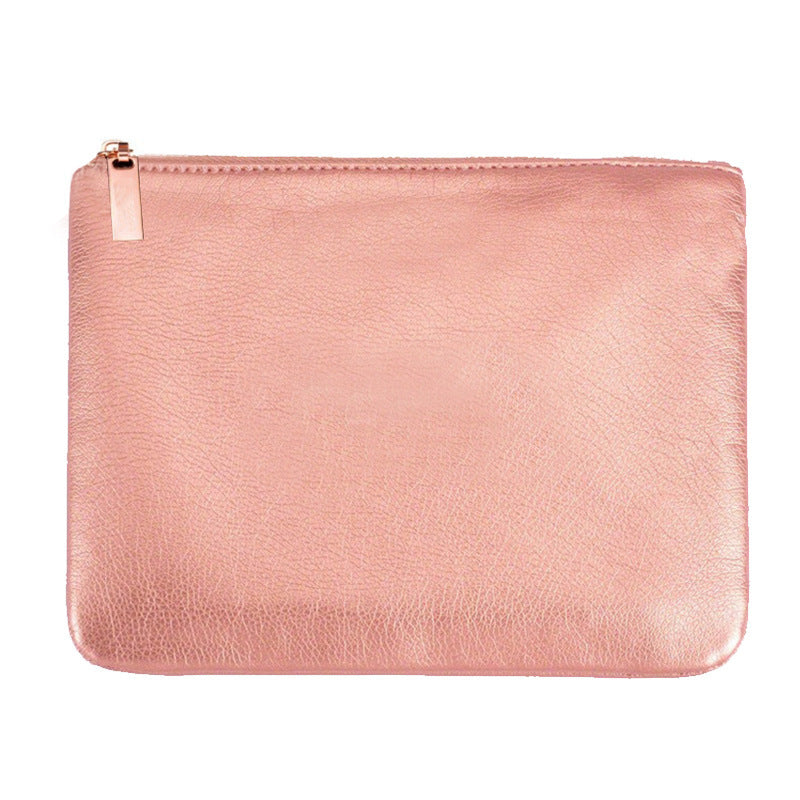 Pink velvet travel pouch for the makeup brush set