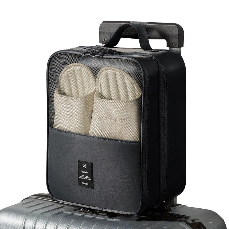 3 Layer Travel Shoe Bag — black