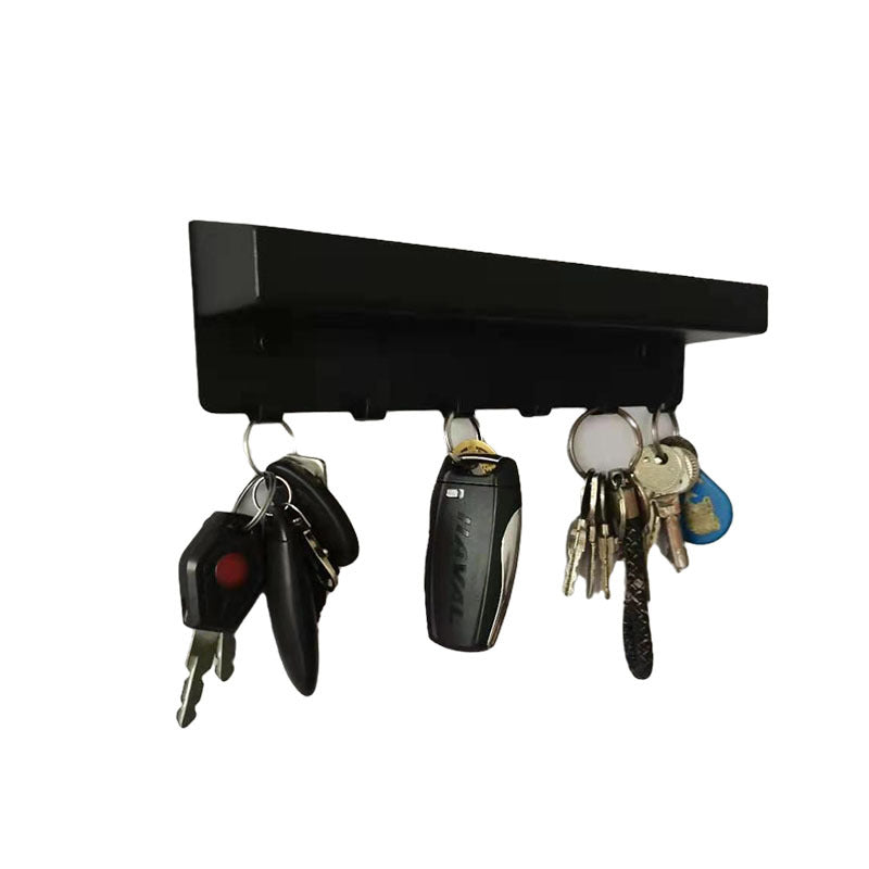 Entryway Key & Mail Rack — mail shelf and key hooks in use
