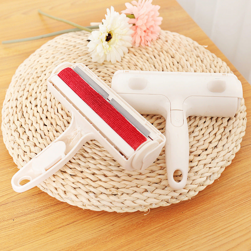 Pet Hair Remover Roller — roller styled on a woven basket