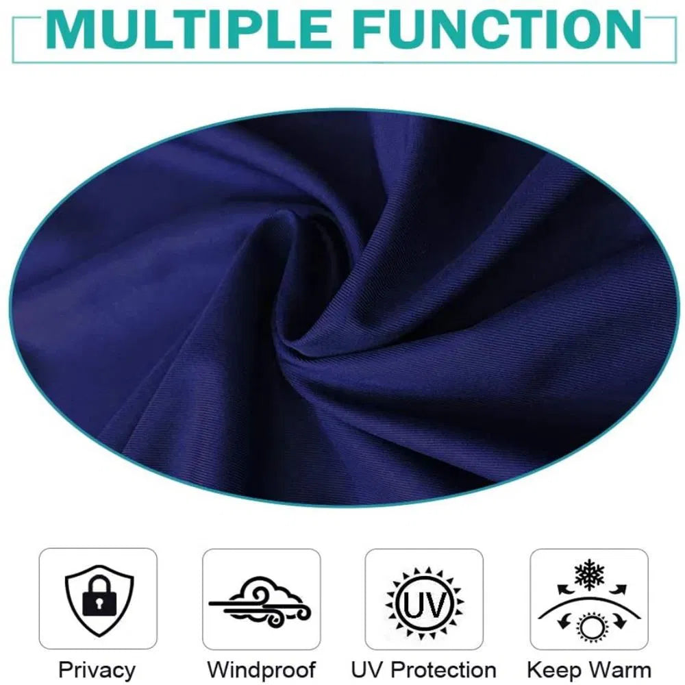 Waterproof navy polyester fabric detail