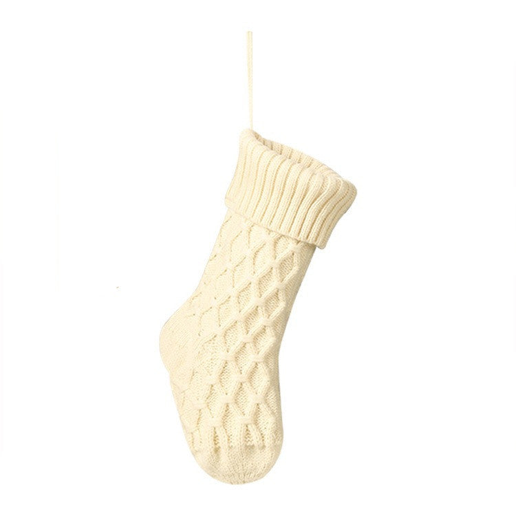 Cable Knit Christmas Stocking — cream cable knit stocking