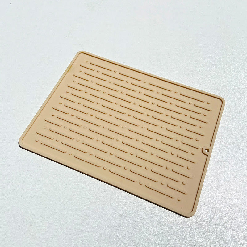 Silicone Dish Drying Mat — apricot, small