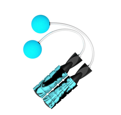 Teal cordless jump rope with blue weighted ball