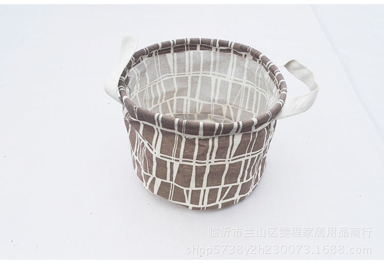 Canvas Storage Bins — coffee stripe bin