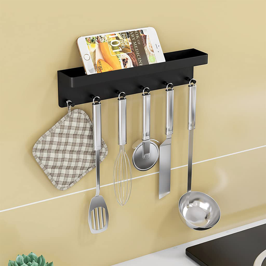 Wall Key Holder with Shelf — used as kitchen rack with utensils