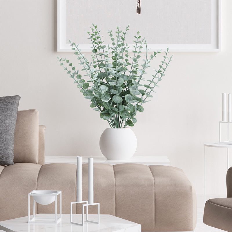Artificial Eucalyptus Stems — stems styled in a vase at home