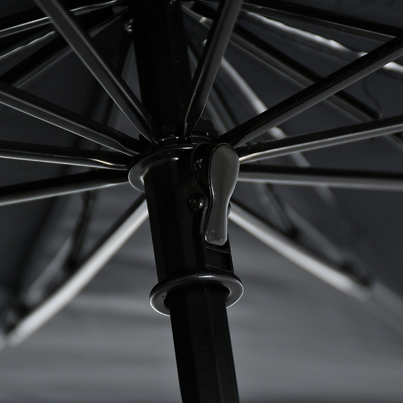 Windshield Sun Shade Umbrella — close-up of the umbrella-style folding frame