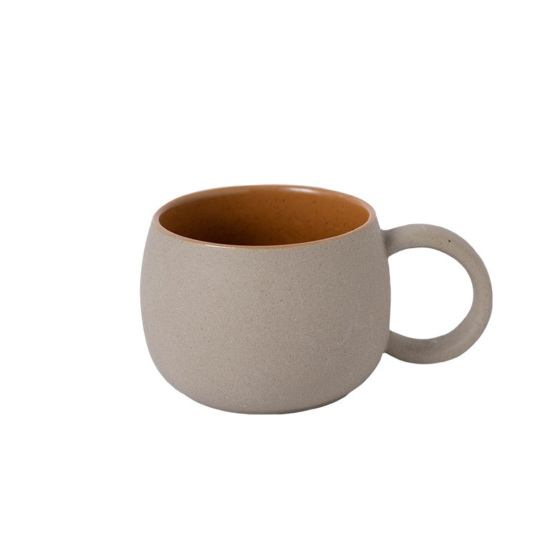 Stoneware Mug and Saucer Set — mug profile showing glazed interior