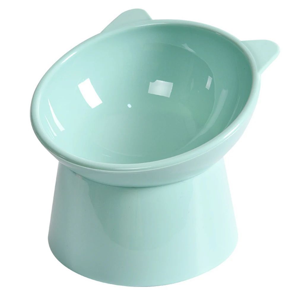 Tilted Cat Food Bowl — green
