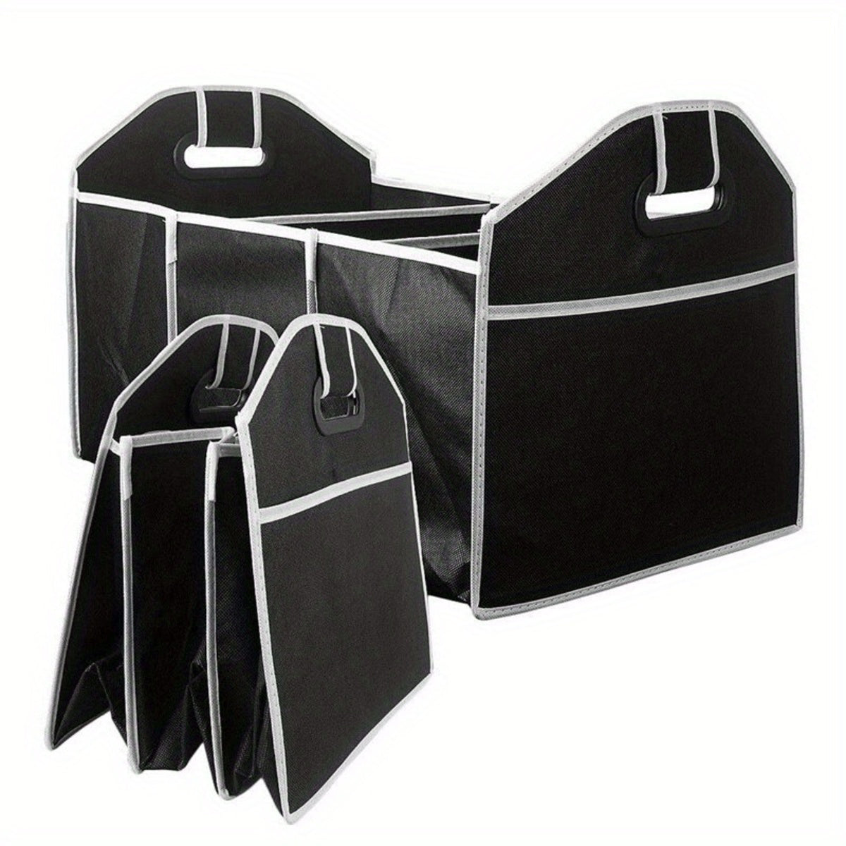 Trunk organizer folded flat for compact storage