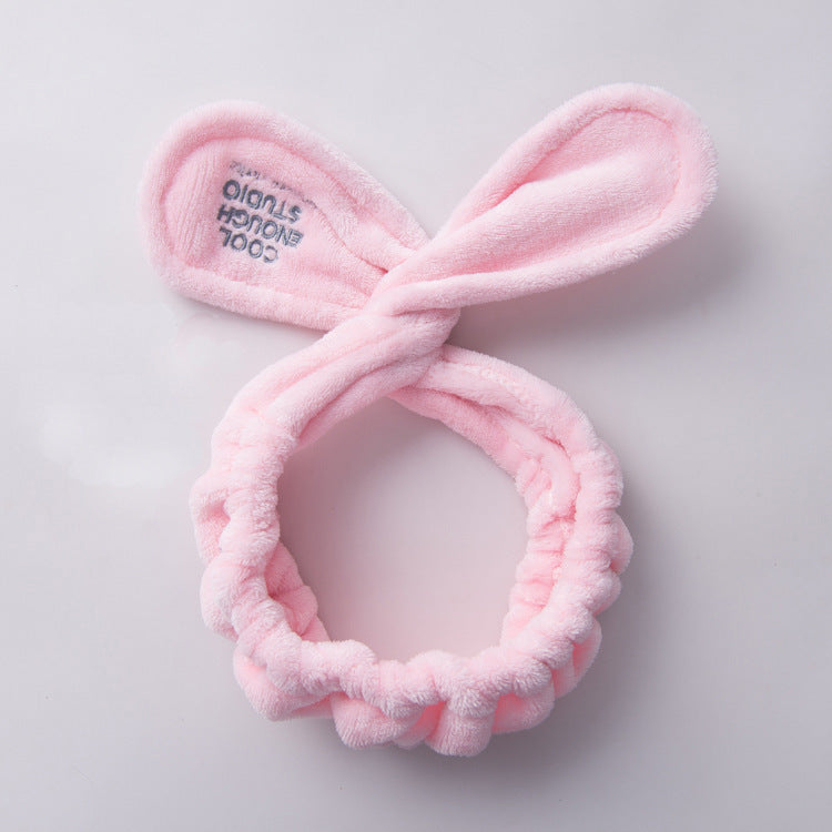 Spa Headband — pink bunny-ear headband