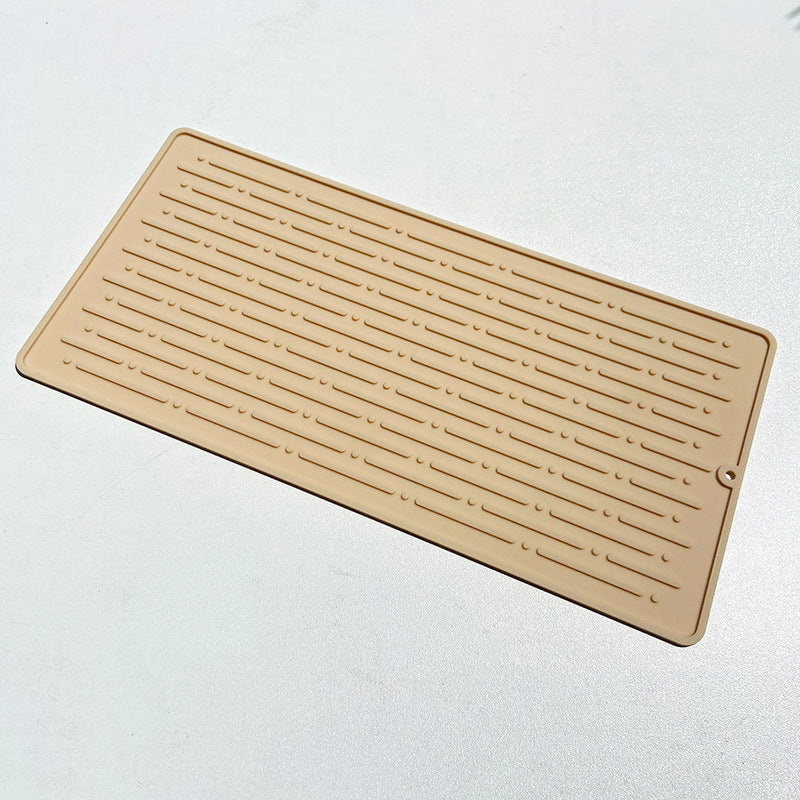 Silicone Dish Drying Mat — apricot, medium