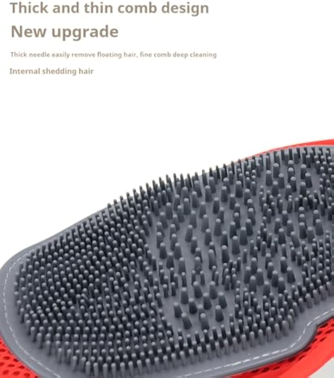 Back of the grooming glove showing comb design and strap