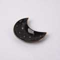 Moon Trinket Tray — black star, top view