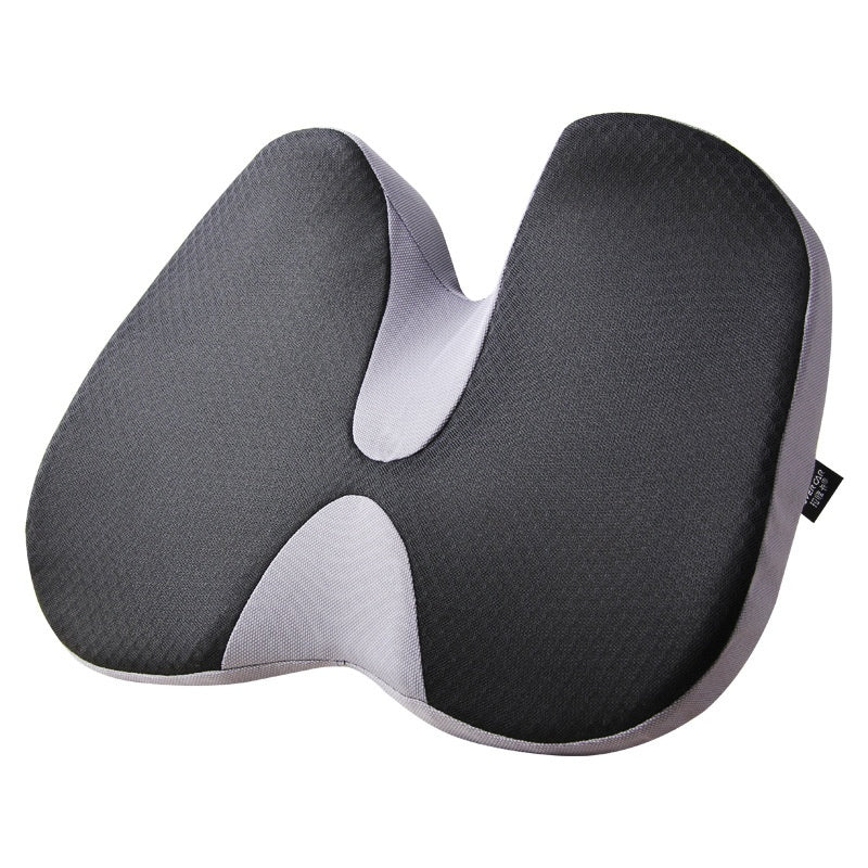 Memory Foam Seat Cushion — black U-shaped cushion side profile