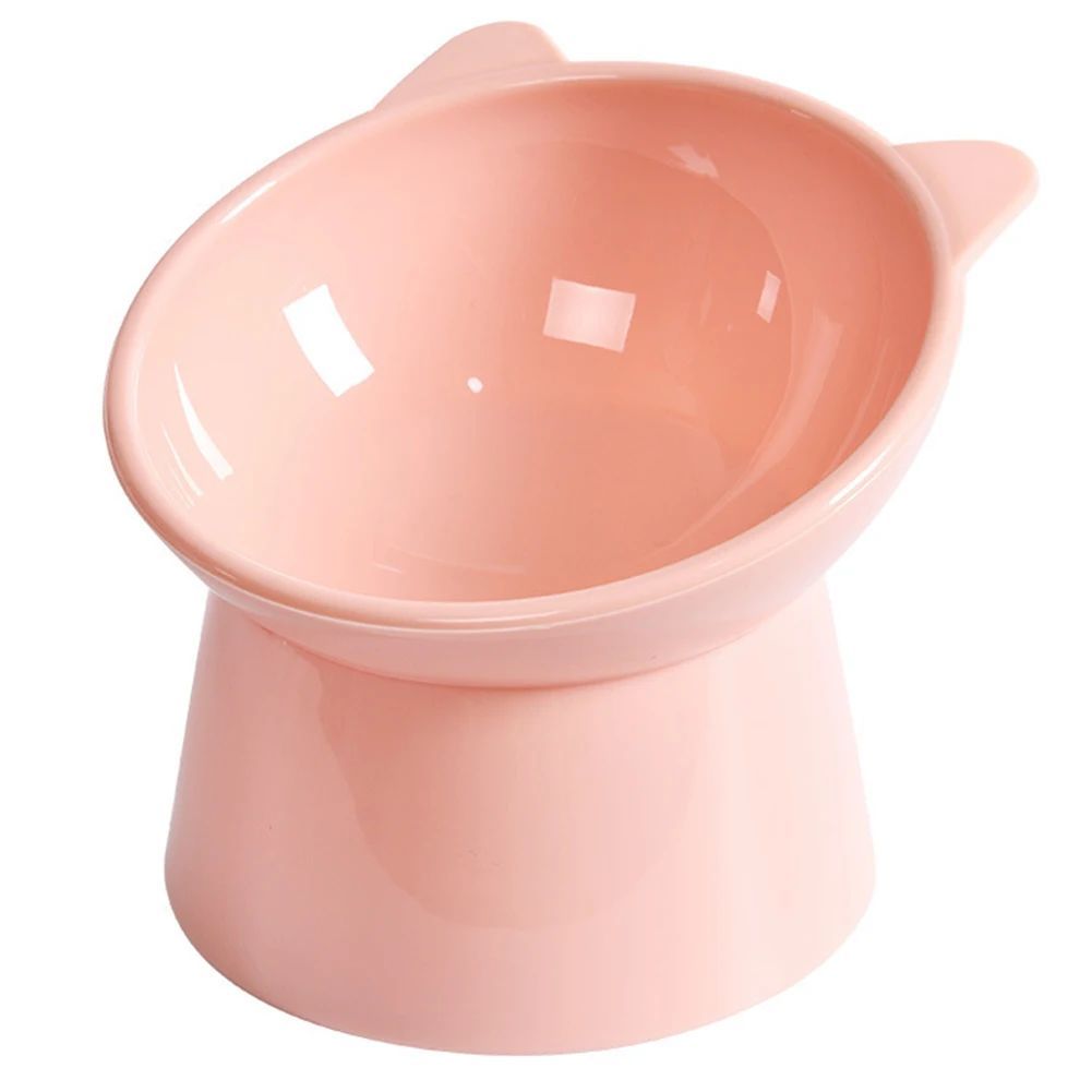 Tilted Cat Food Bowl — pink