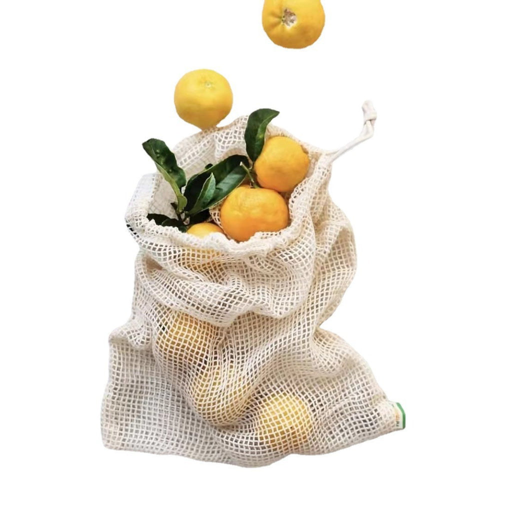 Reusable Produce Bags — mesh bag filled with fresh lemons