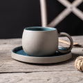 Stoneware Mug and Saucer Set — blue mug and saucer