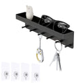 Wall Key Holder with Shelf — shelf with glasses, keys and adhesive hooks
