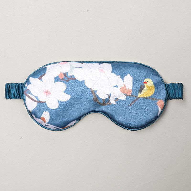 Contoured Sleep Mask — blue floral print sleep mask, White Du style