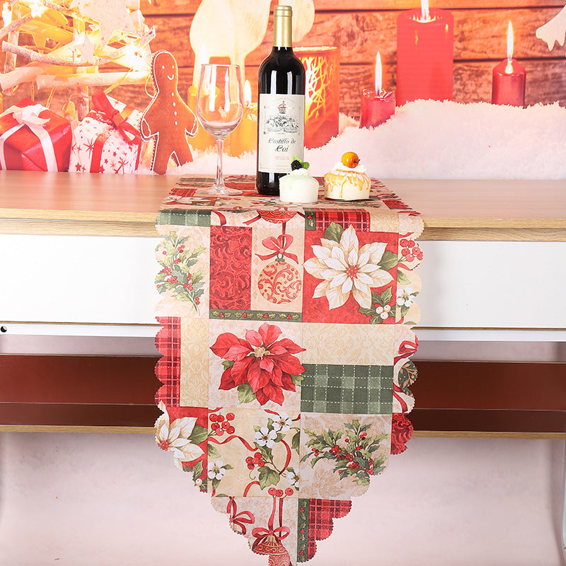 Printed Table Runner — flower style