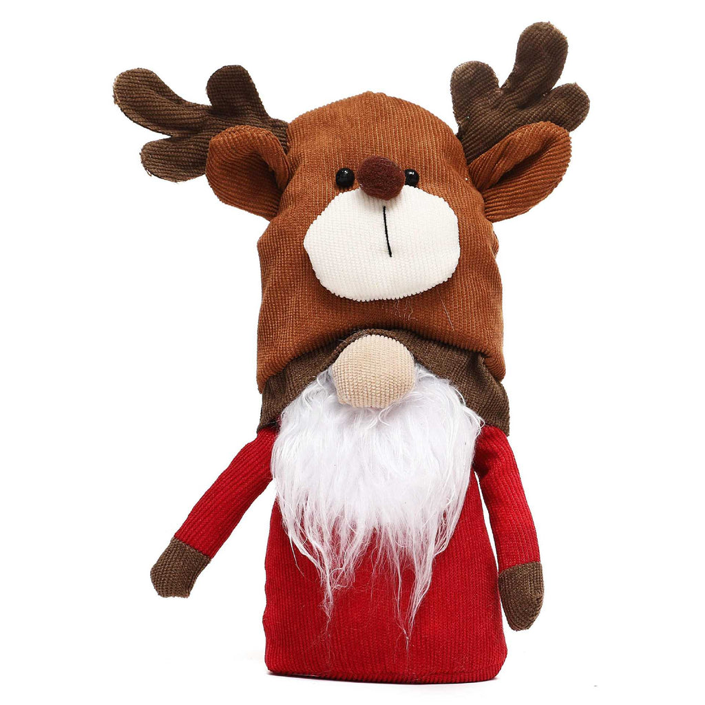 Corduroy Christmas Gnome Plush — red reindeer gnome
