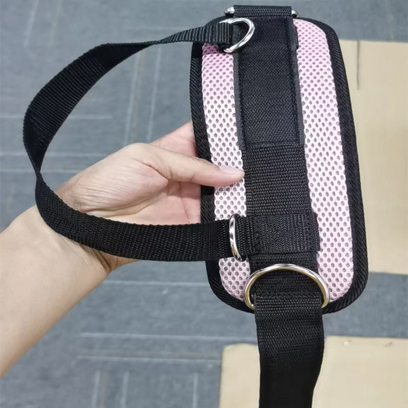 Ankle Resistance Strap — padded strap held showing D-ring
