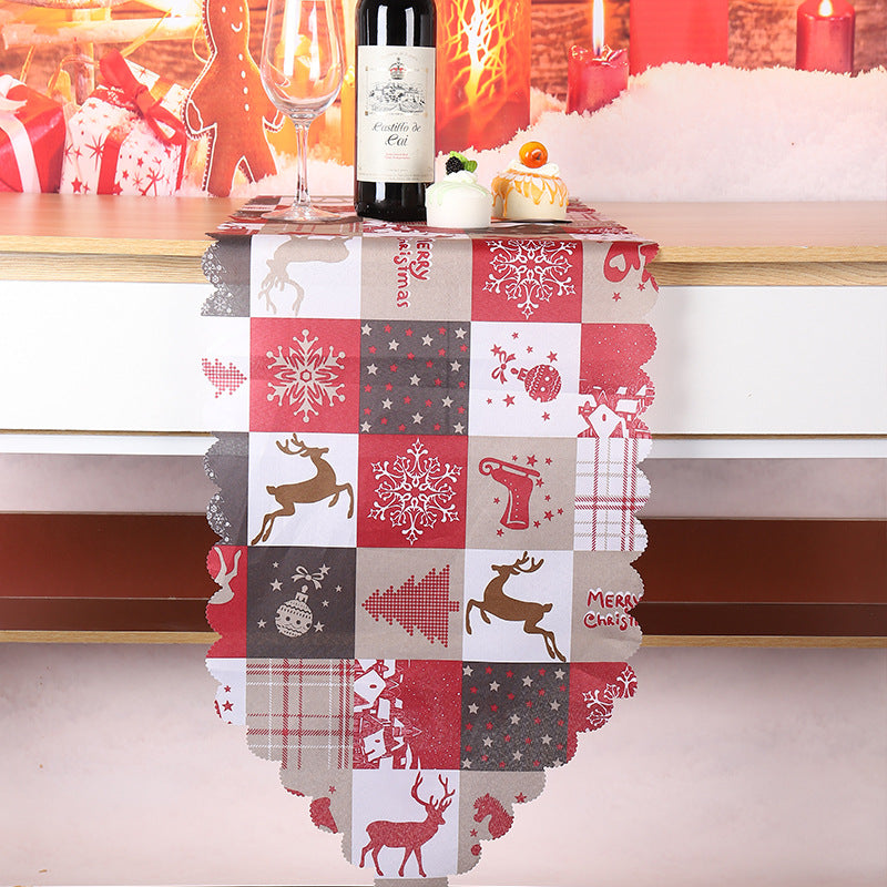 Printed Table Runner — plaid style