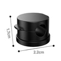 Magnetic Cable Clips — black clip with dimensions, 2.2 cm wide by 1.7 cm tall