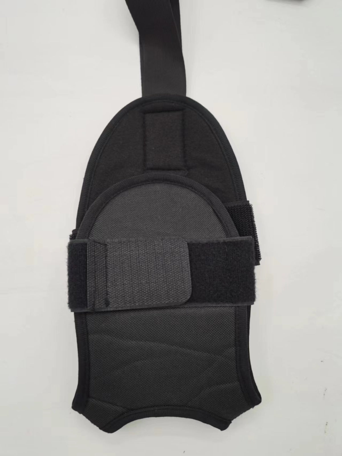 Adjustable Yoga Stretch Strap — black strap foot cradle detail
