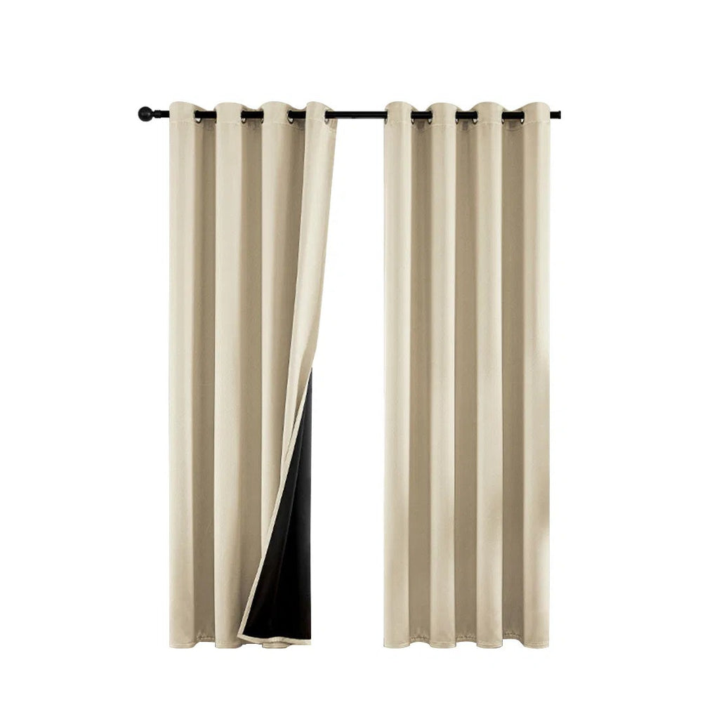 Blackout curtain panels with thermal liner